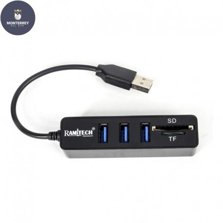 HUB 3 PUERTOS USB 1 SD 1 MICRO SD